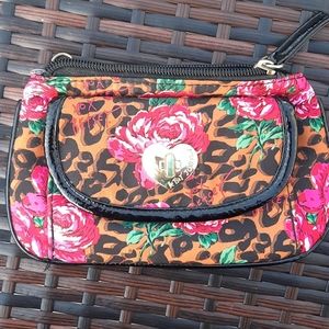 Betsey Johnson wallet w/shoulder strap, mini bag